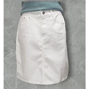 Vintage Jaclyn Smith 2010s White Denim Skirt Women’s 14 Stretch Pockets